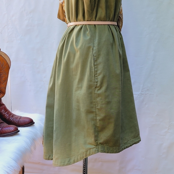 Time & Tru Jumper Dress Women's XL Miniminalist Linen Blend Sleeveless Green - Picture 6 of 16